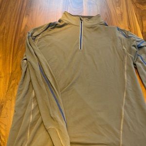 Vintage Mens Lululemon half zip sz xl gray with blue accent striping